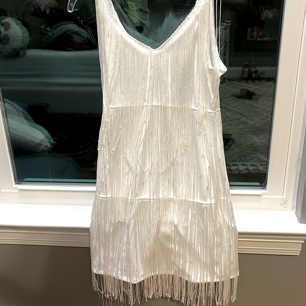 Elegant White Tassel Dress 😍✨